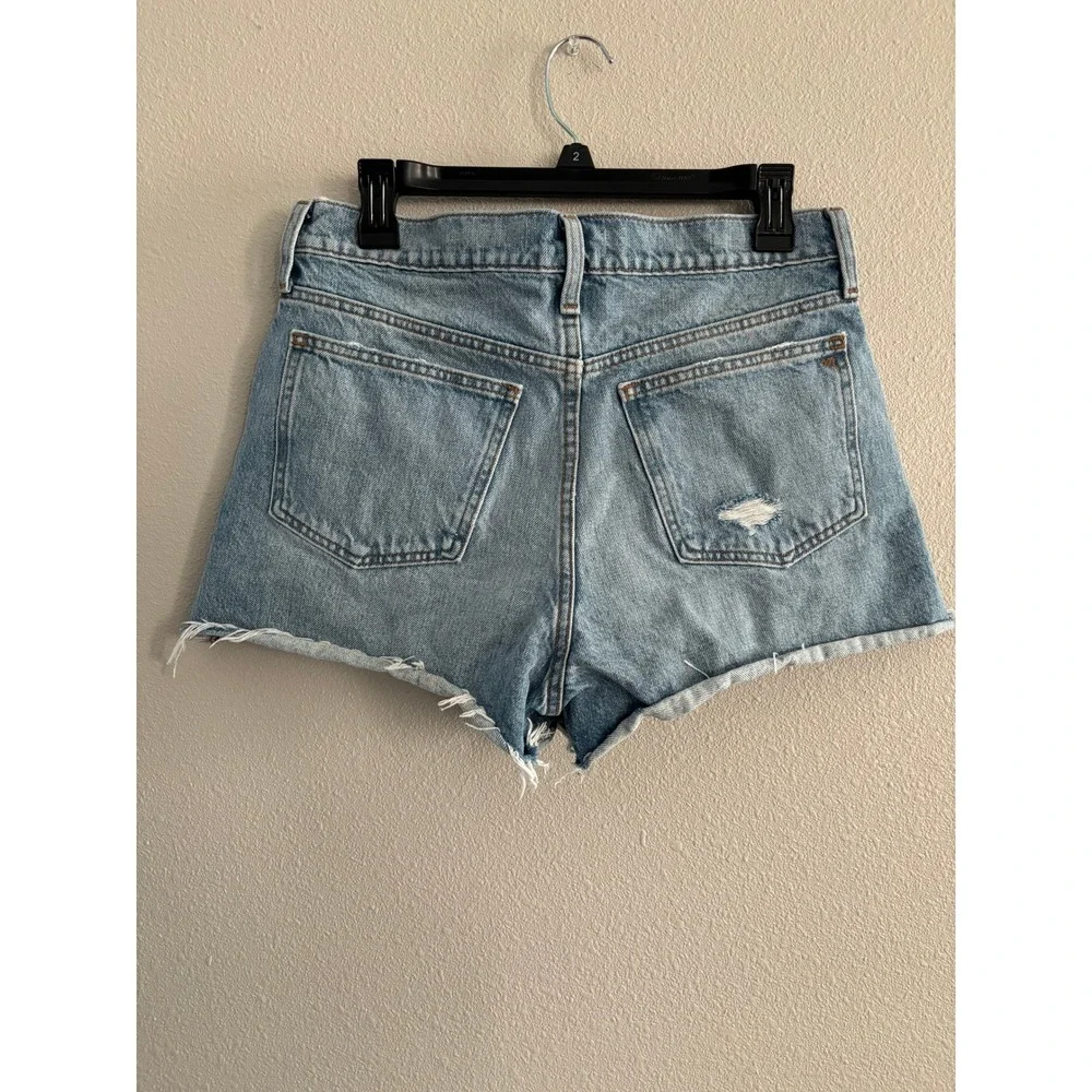 Madewell Relaxed Denim Shorts Womens 27 Raw Hem Zipper